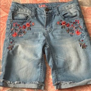 Blue jeans with flowers